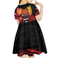Papua New Guinea Independence Day Kid Short Sleeve Dress PNG Since 1975 LT14 - Polynesian Pride