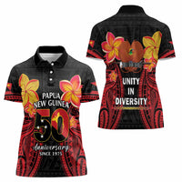 Papua New Guinea Independence Day Women Polo Shirt PNG Since 1975 LT14 - Polynesian Pride