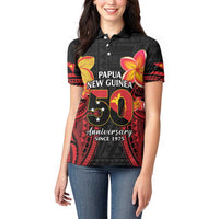 Papua New Guinea Independence Day Women Polo Shirt PNG Since 1975 LT14 - Polynesian Pride