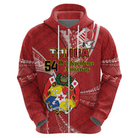 Personalised Tonga Independence Day Hoodie Happy 54th Independence Anniversary Ngatu Pattern LT14 - Polynesian Pride