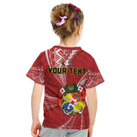 Personalised Tonga Independence Day Kid T Shirt Happy 54th Independence Anniversary Ngatu Pattern
