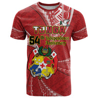 Personalised Tonga Independence Day T Shirt Happy 54th Independence Anniversary Ngatu Pattern