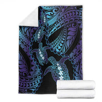 Polynesia Sea Turtle Day Blanket Tribal Honu Plumeria Polynesian Pattern