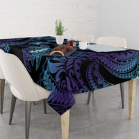 Polynesia Sea Turtle Day Tablecloth Tribal Honu Plumeria Polynesian Pattern