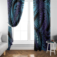 Polynesia Sea Turtle Day Window Curtain Tribal Honu Plumeria Polynesian Pattern