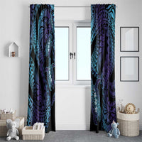 Polynesia Sea Turtle Day Window Curtain Tribal Honu Plumeria Polynesian Pattern