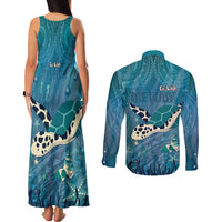 World Sea Turtle Day Polynesia Couples Matching Tank Maxi Dress and Long Sleeve Button Shirt Go With The Flow