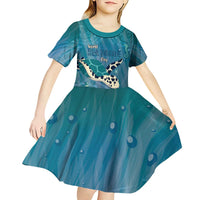 World Sea Turtle Day Polynesia Kid Short Sleeve Dress Go With The Flow