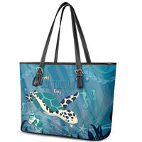 World Sea Turtle Day Polynesia Leather Tote Bag Go With The Flow
