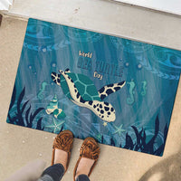 World Sea Turtle Day Polynesia Rubber Doormat Go With The Flow