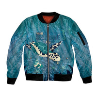 World Sea Turtle Day Polynesia Sleeve Zip Bomber Jacket Go With The Flow