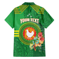 Personalized Manu'a Cession Day Family Matching Puletasi and Hawaiian Shirt Tropical Flowers With Polynesian Pattern