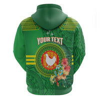 Personalized Manu'a Cession Day Hoodie Tropical Flowers With Polynesian Pattern