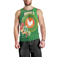 Personalized Manu'a Cession Day Men Tank Top Tropical Flowers With Polynesian Pattern