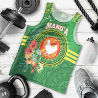 Personalized Manu'a Cession Day Men Tank Top Tropical Flowers With Polynesian Pattern