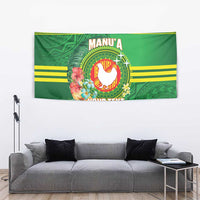 Personalized Manu'a Cession Day Tapestry Tropical Flowers With Polynesian Pattern