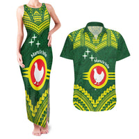 Manu'a Flag Day Couples Matching Tank Maxi Dress and Hawaiian Shirt Polynesian Pattern National Color Proud