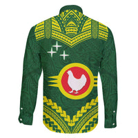 Manu'a Flag Day Family Matching Long Sleeve Bodycon Dress and Hawaiian Shirt Polynesian Pattern National Color Proud