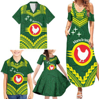 Manu'a Flag Day Family Matching Summer Maxi Dress and Hawaiian Shirt Polynesian Pattern National Color Proud