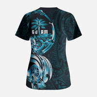 Asut Guam Chamorro Scrub Top Guahan Seal Tattoo LT14 - Polynesian Pride