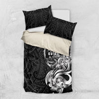 Attelong Guam Chamorro Bedding Set Guahan Seal Tattoo LT14 US Twin 172cm x 218cm Black - Polynesian Pride