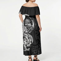 Attelong Guam Chamorro Off Shoulder Maxi Dress Guahan Seal Tattoo LT14 - Polynesian Pride