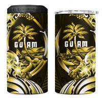 Amariyu Guam Chamorro 4 in 1 Can Cooler Tumbler Guahan Seal Tattoo LT14 One Size: 16 oz Yellow - Polynesian Pride