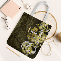 Amariyu Guam Chamorro Tote Bag Guahan Seal Tattoo LT14 White Strap One Size Yellow - Polynesian Pride