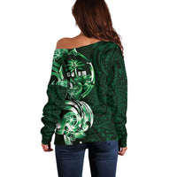 Betde Guam Chamorro Off Shoulder Sweater Guahan Seal Tattoo LT14 - Polynesian Pride