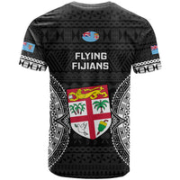 Fiji Rugby T Shirt 2023 Fijian Tapa Pattern World Cup Black LT14 - Polynesian Pride