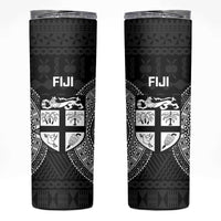 Fiji Rugby Skinny Tumbler Fijian Tapa Pattern World Cup Black