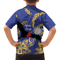 Nauru Angam Day Kid Hawaiian Shirt Naoero Frigate Bird Polynesian Pattern
