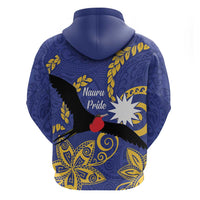 Nauru Angam Day Zip Hoodie Naoero Frigate Bird Polynesian Pattern