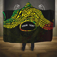 Personalised Nukuoro Atoll Hooded Blanket Polynesian Tattoo Curves Reggae Version