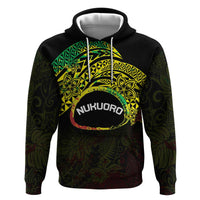 Personalised Nukuoro Atoll Hoodie Polynesian Tattoo Curves Reggae Version LT14 Pullover Hoodie Reggae - Polynesian Pride