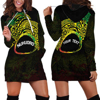 Personalised Nukuoro Atoll Hoodie Dress Polynesian Tattoo Curves Reggae Version