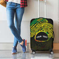 Personalised Nukuoro Atoll Luggage Cover Polynesian Tattoo Curves Reggae Version