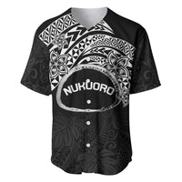 Personalised Pohnpei Nukuoro Micronesia Baseball Jersey Polynesian Tattoo Curves Black Version LT14 Black - Polynesian Pride