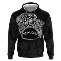 Personalised Pohnpei Nukuoro Micronesia Hoodie Polynesian Tattoo Curves Black Version LT14 Pullover Hoodie Black - Polynesian Pride