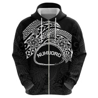 Personalised Pohnpei Nukuoro Micronesia Hoodie Polynesian Tattoo Curves Black Version LT14 - Polynesian Pride