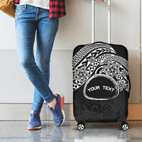 Personalised Pohnpei Nukuoro Micronesia Luggage Cover Polynesian Tattoo Curves Black Version LT14 - Polynesian Pride