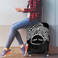 Personalised Pohnpei Nukuoro Micronesia Luggage Cover Polynesian Tattoo Curves Black Version LT14 - Polynesian Pride