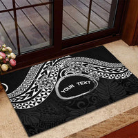 Personalised Pohnpei Nukuoro Micronesia Rubber Doormat Polynesian Tattoo Curves Black Version LT14 - Polynesian Pride