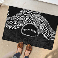 Personalised Pohnpei Nukuoro Micronesia Rubber Doormat Polynesian Tattoo Curves Black Version LT14 - Polynesian Pride