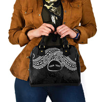 Personalised Pohnpei Nukuoro Micronesia Shoulder Handbag Polynesian Tattoo Curves Black Version LT14 - Polynesian Pride