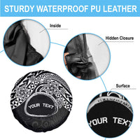 Personalised Pohnpei Nukuoro Micronesia Spare Tire Cover Polynesian Tattoo Curves Black Version LT14 - Polynesian Pride