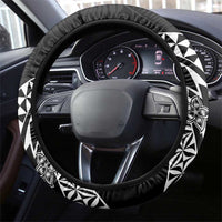 Pohnpei Nukuoro Micronesia Steering Wheel Cover Polynesian Tattoo Curves Black Version