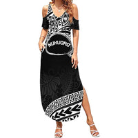 Personalised Pohnpei Nukuoro Micronesia Summer Maxi Dress Polynesian Tattoo Curves Black Version LT14 Women Black - Polynesian Pride