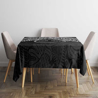 Personalised Pohnpei Nukuoro Micronesia Tablecloth Polynesian Tattoo Curves Black Version