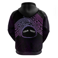 Personalised Pohnpei Nukuoro Micronesia Hoodie Polynesian Tattoo Curves Purple Version